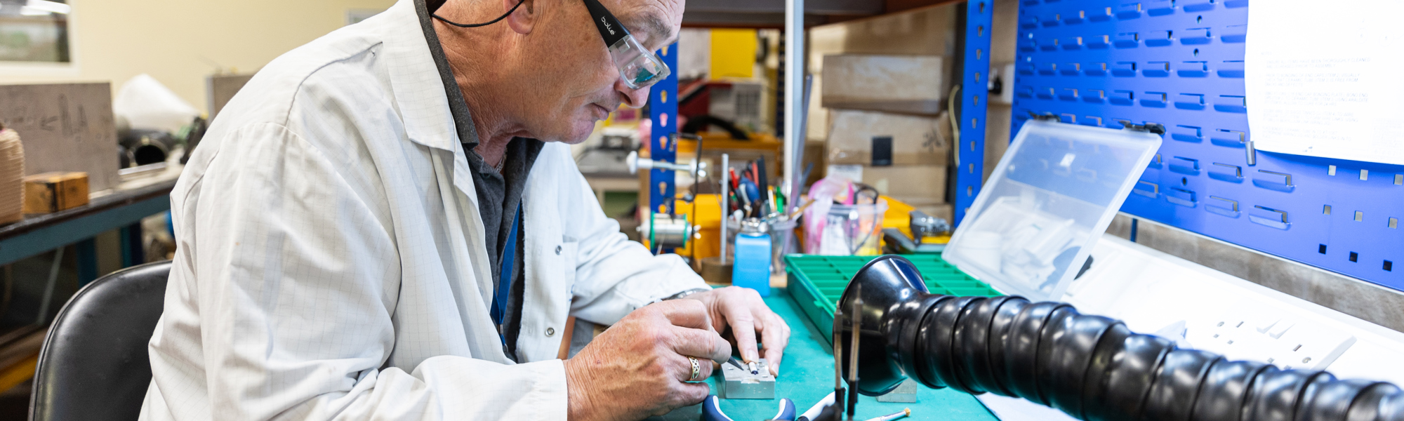 Electronic Engineer working on a circuit board