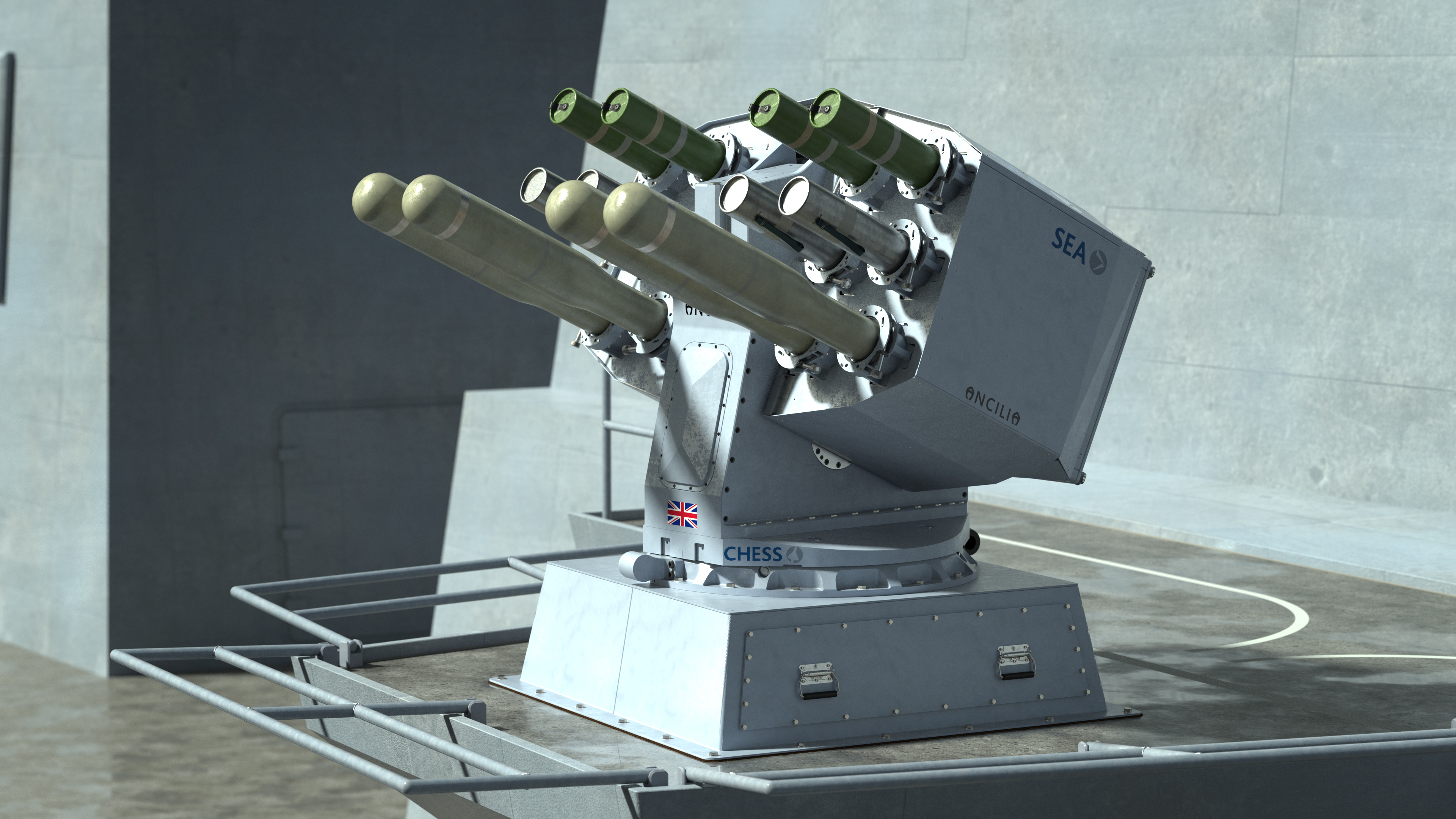 HMS Daring D32 Frigate Ship Render Ancilia Naval Countermeasures